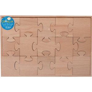 Puzzle rectangle en bois – 15 pièces – Créalia